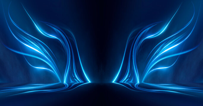 Abstract blue light rays background