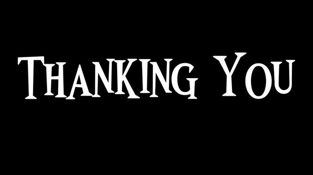 Thank you in white text on black background