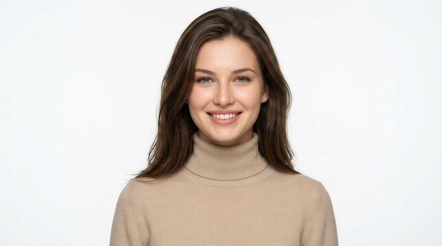 Portrait of a smiling young woman isolated on white background