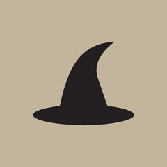 Fototapeta premium Clean vector silhouette of a pointed magic hat in minimalist style.