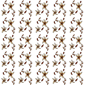 Seamless pattern brownies jasmine flower illustration 