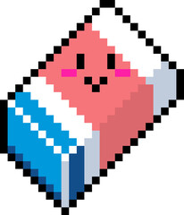 Fototapeta premium Cute Pixel Art Eraser Icon