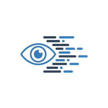 Abstract eye icon with data lines representing software observability.
