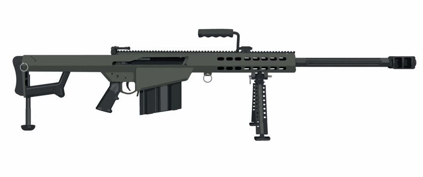 Vsai anti materiel rifle with bipod and carrying handle
