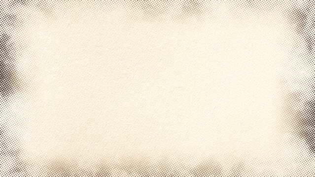 abstract vintage old paper texture with brown halftone dots pattern border frame , grunge blank social media background