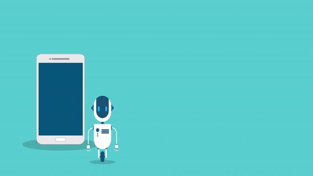 AI Cybersecurity Protection on Smartphone Screen Animation