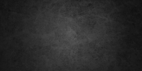 Fototapeta premium Dark black color grunge old aged retro vintage stone concrete cement blackboard chalkboard wall backdrop floor texture. Black anthracite dark gray wall retro old slate grunge backdrop background.