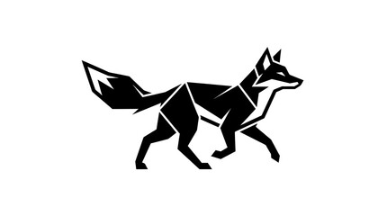 Naklejka premium Geometric Fox Illustration Vector Graphic Design Isolated on White Background