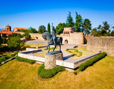 Batonis Tsikhe Fortress aerial view, Telavi