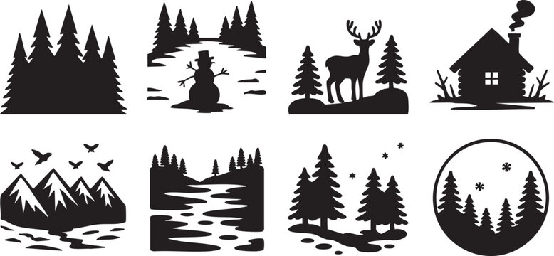 Adventure Nature Silhouette Vector Collection 11