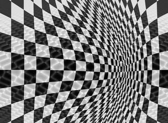 Fototapeta premium Geometric background with checkered texture - Abstract illusion