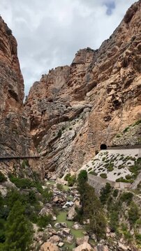El Caminito del Rey is a hiking trail along the steep walls of a limestone gorge in the Desfiladero de los Gaitanes National Park, near the town of El Chorro, in the Spanish province of M&aacute;laga.