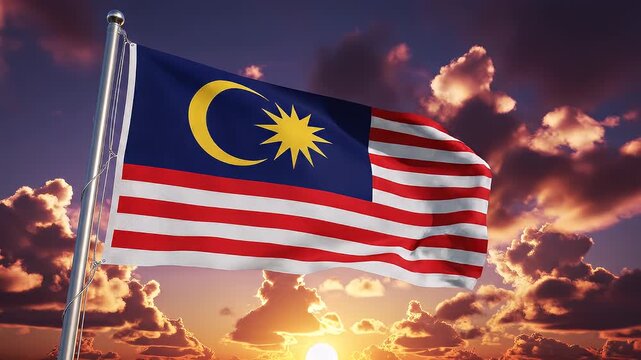 Malaysia Flag Waves