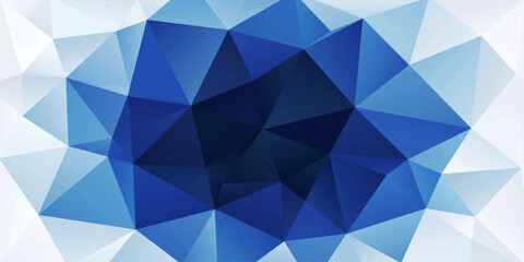 Obraz premium An abstract blue geometric background featuring a polygon triangle pattern and a light mosaic texture for a modern wallpaper design