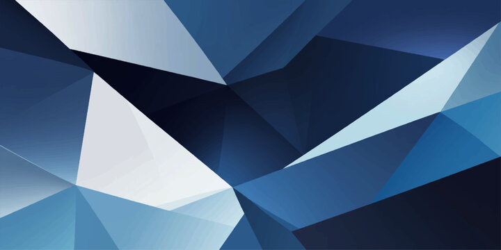 An abstract geometric wallpaper design featuring a 3d blue polygon pattern with light triangle and diamond shapes for a modern business banner background template