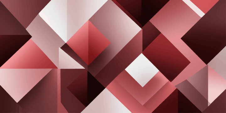 Abstract red and gray geometric background featuring a seamless 3D cube pattern and vector triangle design for a digital business wallpaper backdrop