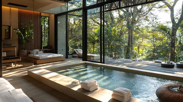 Private swimming pool hot spring vacation villa