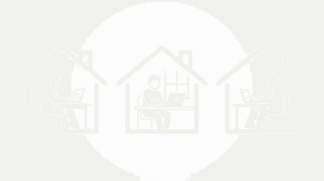 Remote Work Concept: People Working From Home Offices