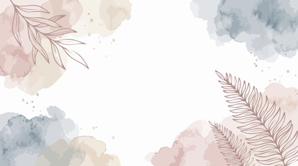 Floral ornament with watercolor washes, pastel tones and neutral background. © Hasan Al Adnan 