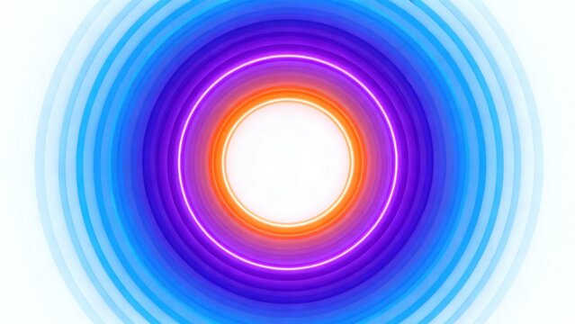 Colorful concentric circles with glowing center