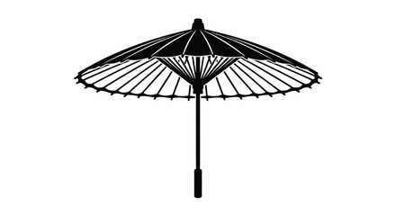 parasol silhouette on white background umbrella shade protection outdoor summer beach black simple graphic design icon © Sumon