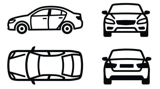 Car vehicle automobile four views.
