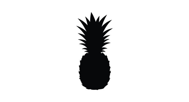 pineapple silhouette on white background fruit tropical black simple graphic icon design food nature outline shape