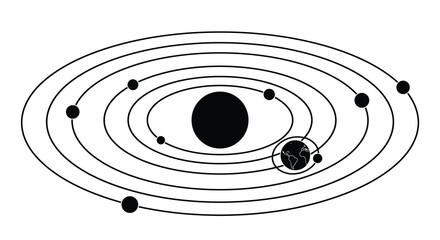 solar system diagram silhouette orbit planet sun astronomy space cosmos universe celestial ellipse circle orbiting earth © Sumon