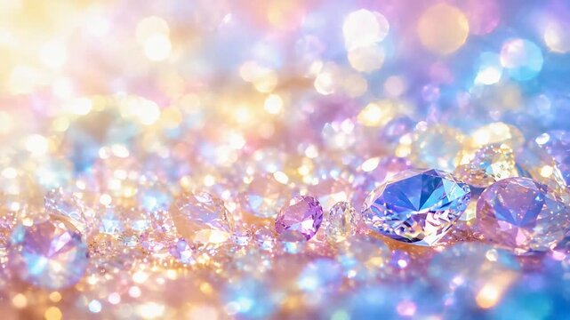 Gemstone Jewelry Background with Luxury Sparkling Diamond and Crystal