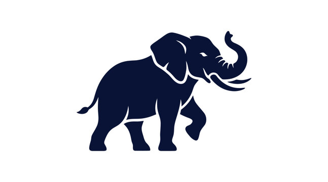 Dark blue elephant icon minimalist vector illustration for wildlife