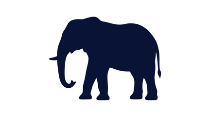 Fototapeta premium Dark blue elephant silhouette simple vector illustration for wildlife
