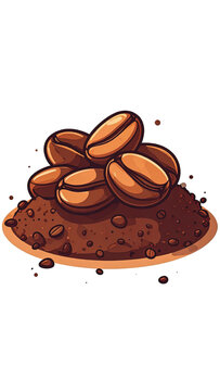 Pile of roasted coffee beans.