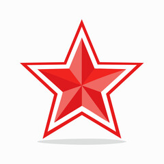 Obraz premium Red Five-Pointed Star Icon