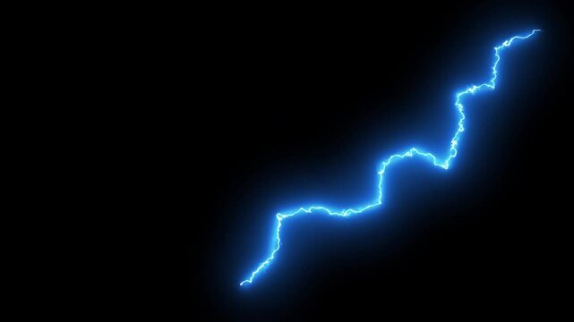 Blue Lightning Electric Energy Background Animation | High Voltage Electric Shock Motion Background | Electric Lightning strike bolts Effects overlay on black Screen HD. Lightning video 3