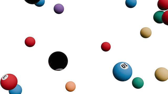 Colorful Lottery Balls on Black Background