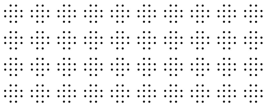 Abstract seamless pattern of tiny black dots on white background. Minimalist vector background of geometric circle grid, micro texture, and simple repeating ornament.