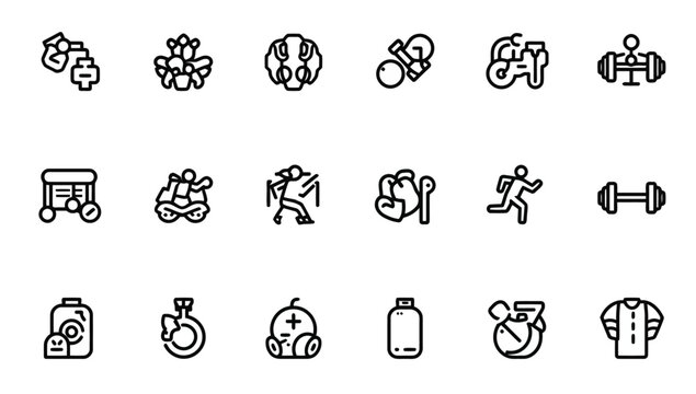 Fitness icons for healthy lifestyle.