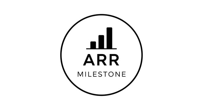 ARR Milestone Logo with Bar Chart and Text.