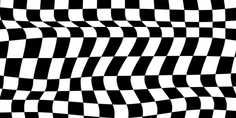 Obraz premium Black and white checkered pattern. Chess pattern. Black and white checkered background. 3D checkered wallpaper. vector illustration