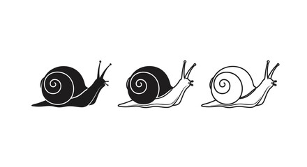 Three Snail Illustrations in Different Styles for Your Design Needs © matahari