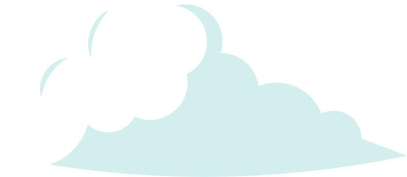 Soft pastel blue and white abstract cloud shapes, simple vector illustration depicting atmospheric elements or whimsical weather patterns for various design projects and themes
