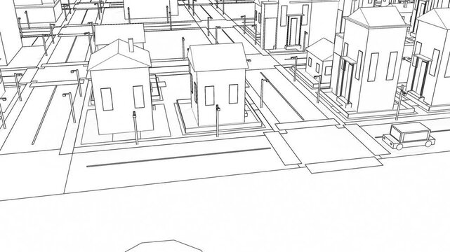 Sketch street city road town bg 4k
