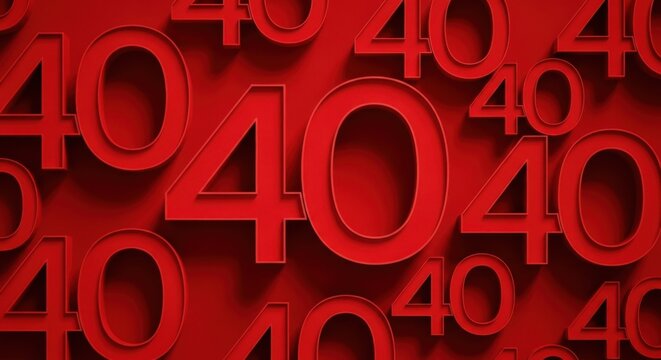 Red number 40 background
