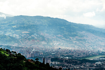 Obraz premium Aerial view of Medellin in Colombia