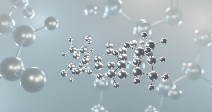 Bictegravir rotating 3d molecule, molecular structure of antiretroviral drug seamless video
