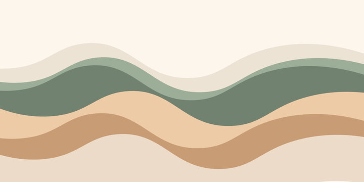 Soft brown with waves beige and green combination texture