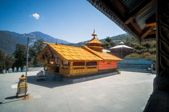 Traditional Wooden Hindu Temple in Netwar Village Near Sankri, Govind Pashu Vihar National Park, Uttarakhand, India