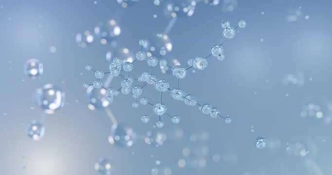 Ibrutinib rotating 3D model of antineoplastic agents, seamless looped video
