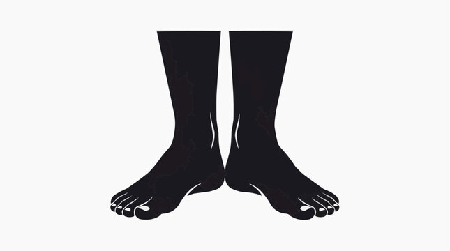 A pair of black feet standing apart with toes spread for the concept of freedom and individuality.