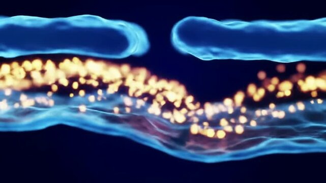 Glowing Blue Tendrils and Particles Representing Medical Advancements and Health Technology in Abstract Digital Visualization